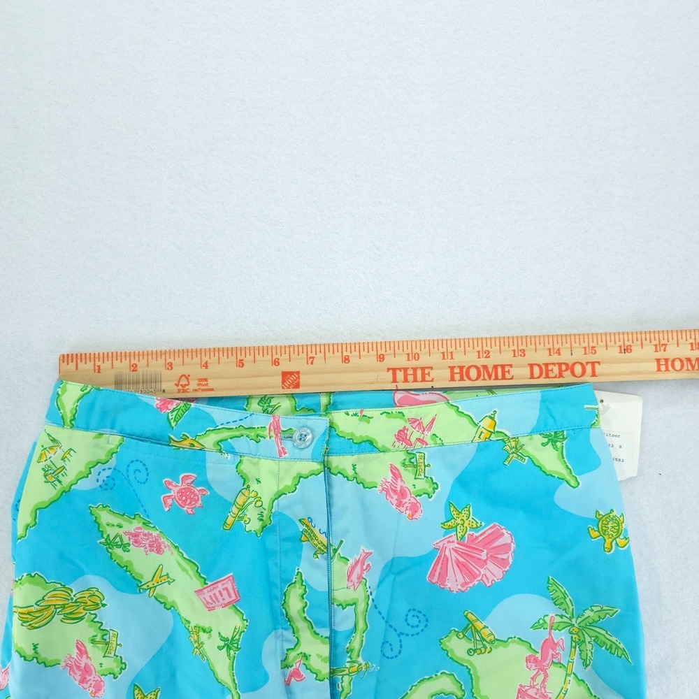 Lilly Pulitzer Pants Women 8 Havana Blue Private Island Capri Crop‎ NWT - Picture 8 of 10